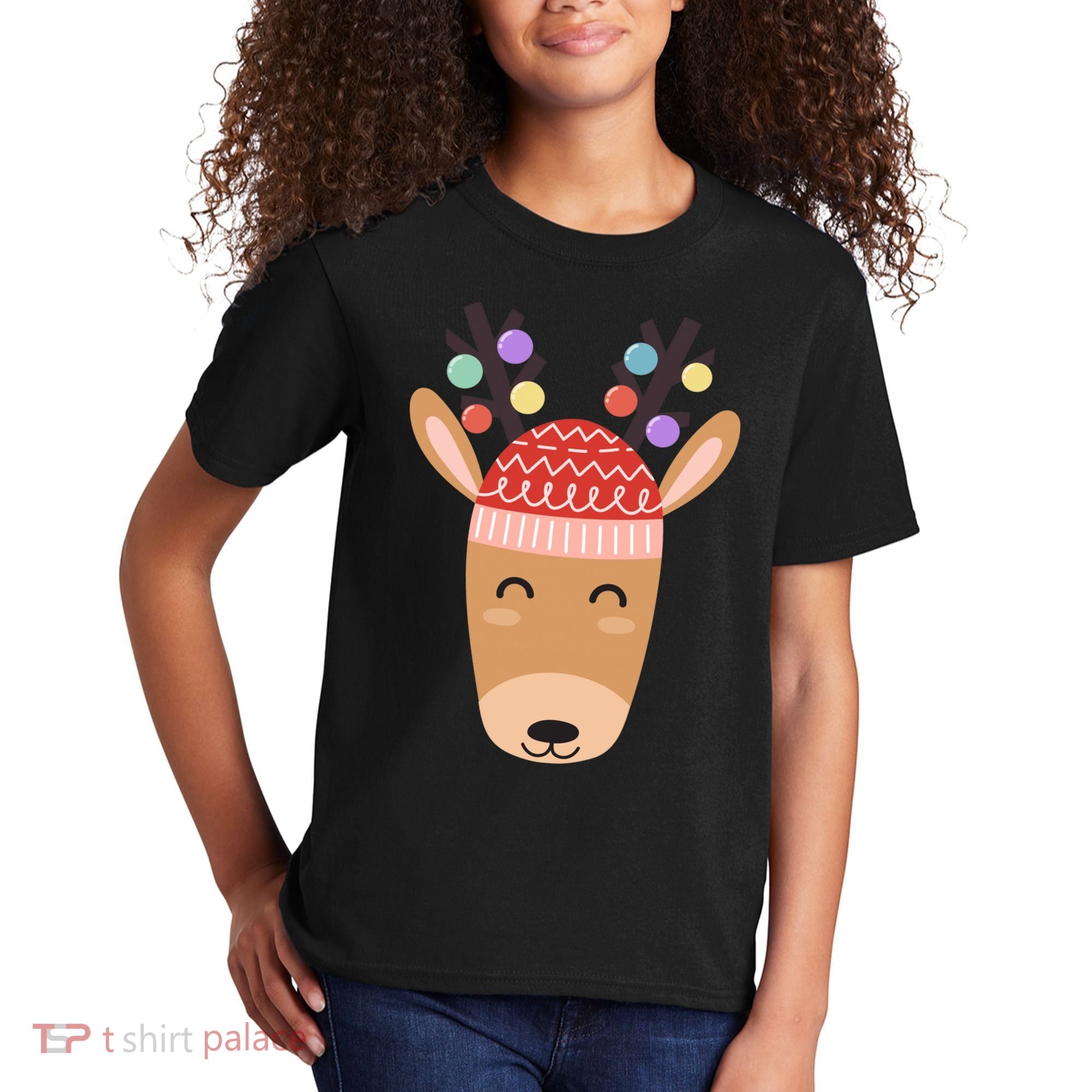 Festive Christmas Reindeer Kids T-Shirt