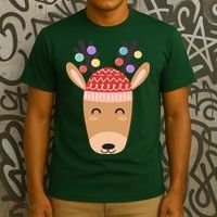 Festive Christmas Reindeer T-Shirt thumb 3