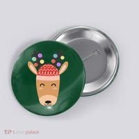 Festive Christmas Reindeer Button thumb 0