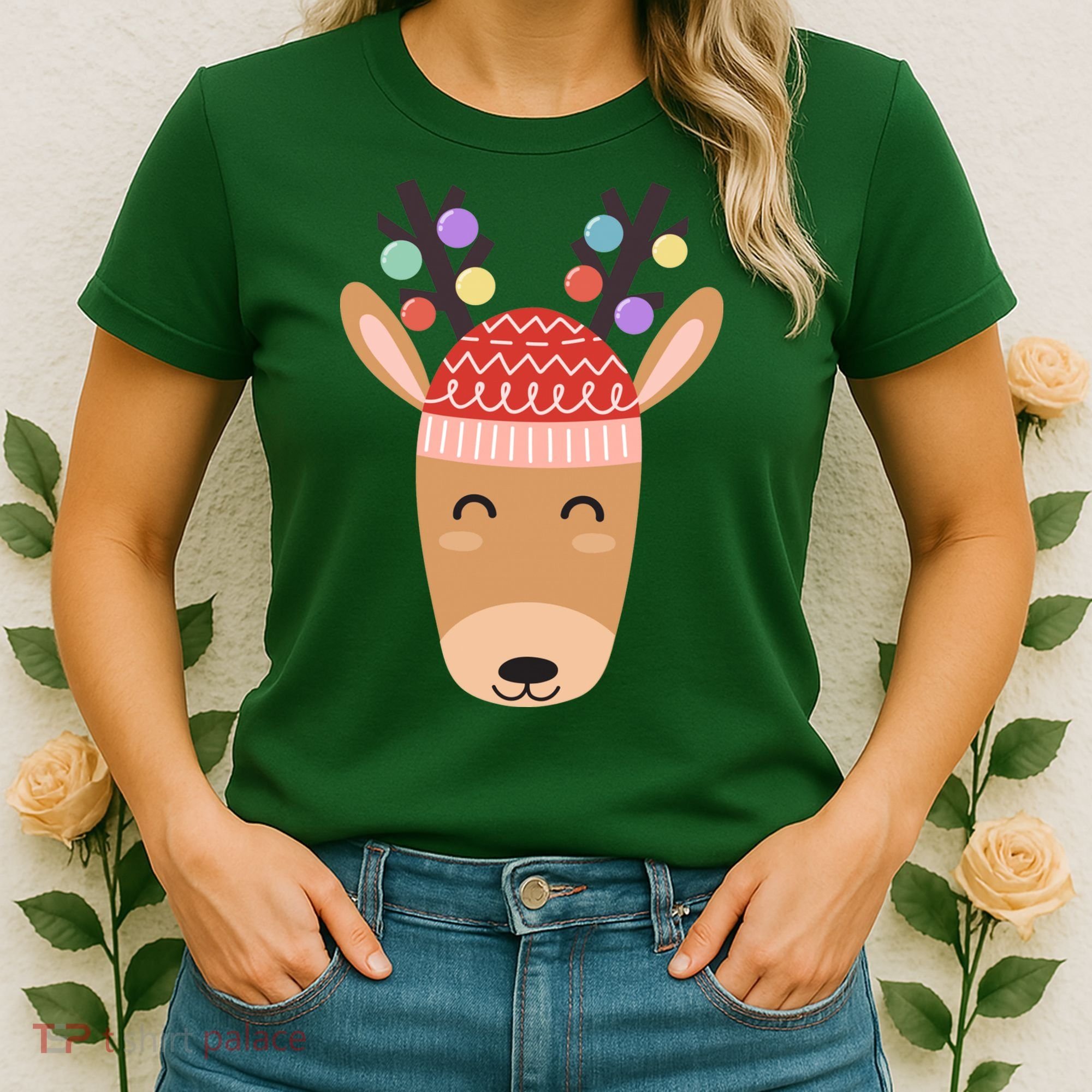Festive Christmas Reindeer Women's T-Shirt