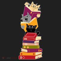 Funny Cats Reading Books Reading Book Lover Women's Sweatshirt thumb 2