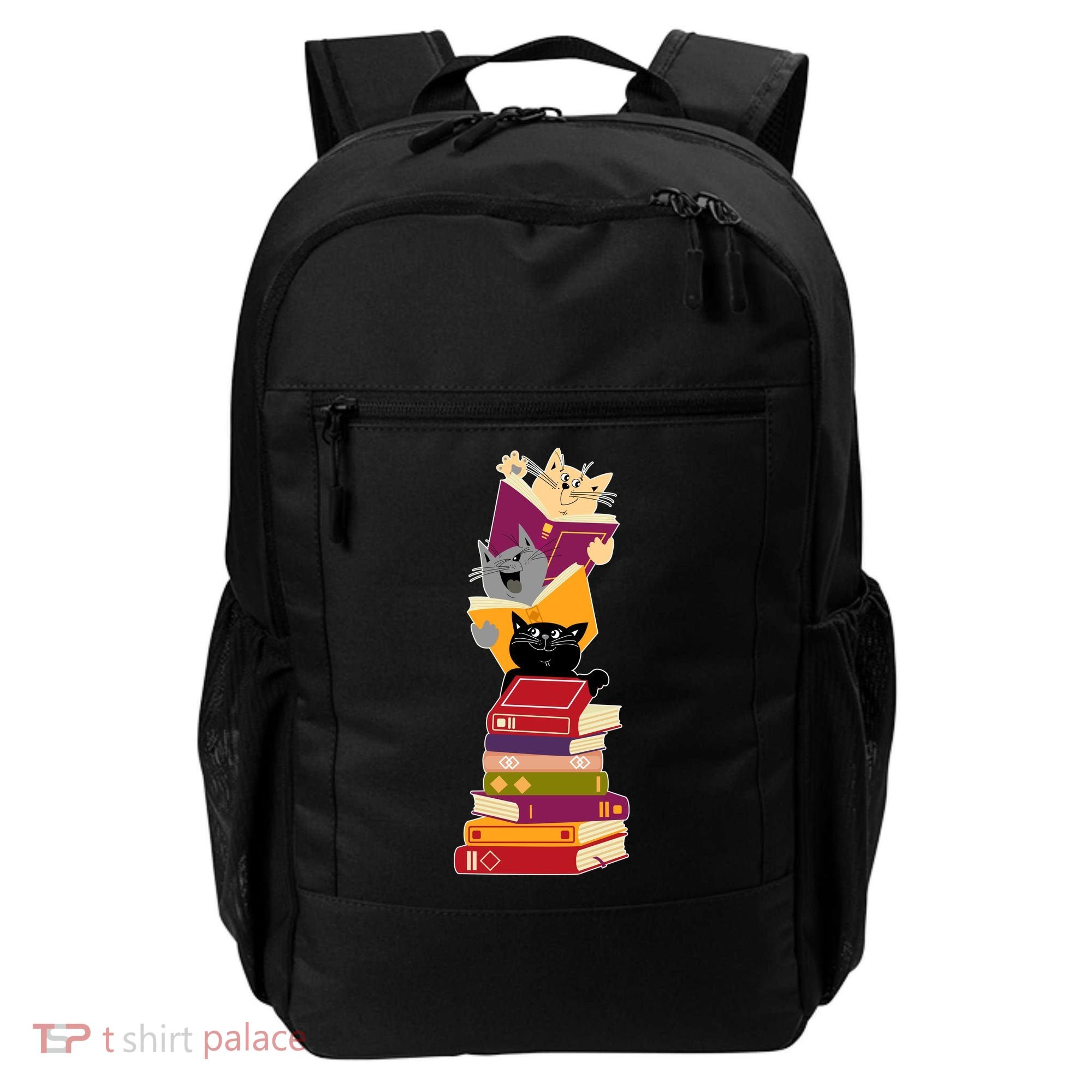 Funny Cats Reading Books Reading Book Lover Backpack