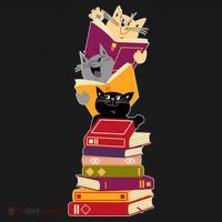 Funny Cats Reading Books Reading Book Lover Backpack thumb 2