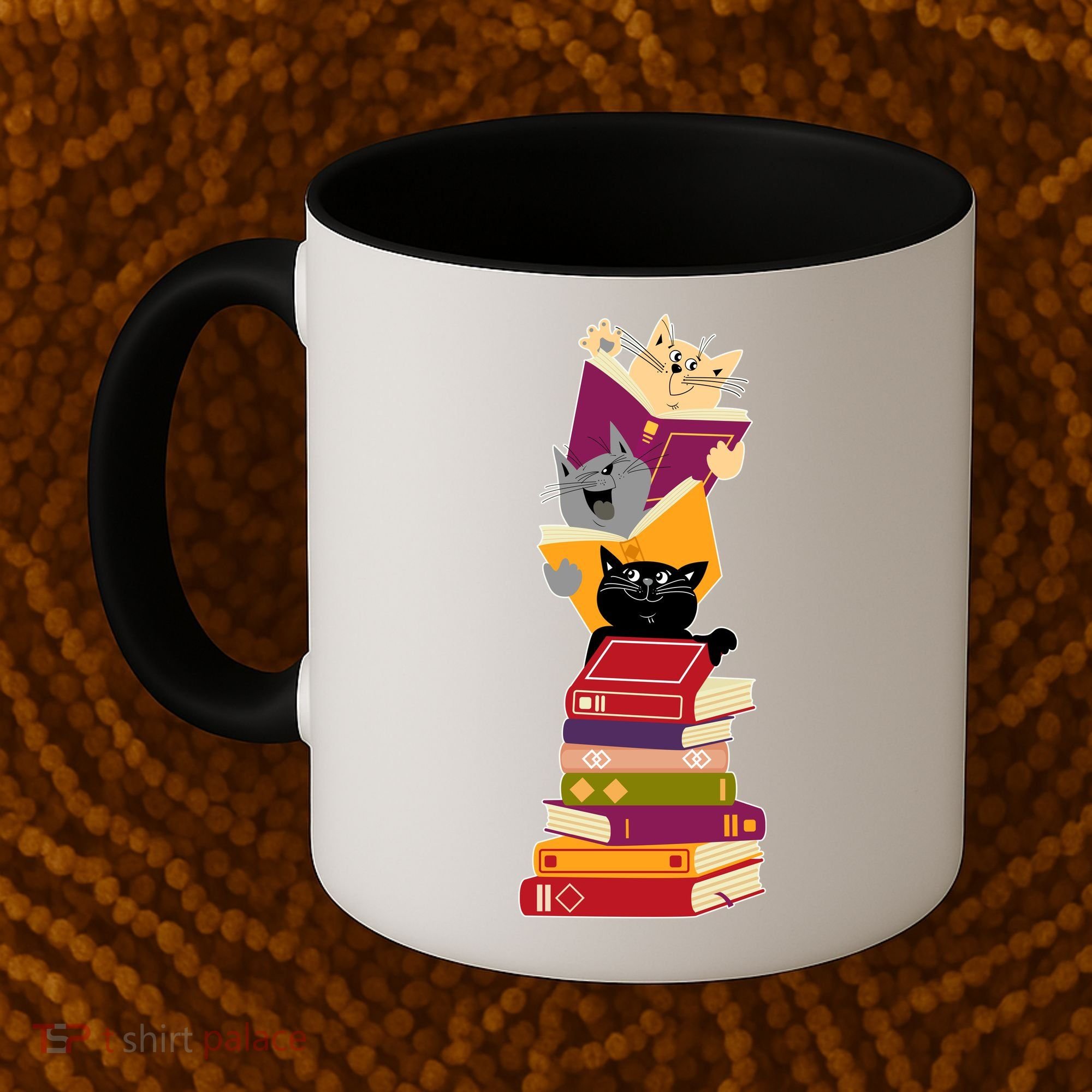 Funny Cats Reading Books Reading Book Lover Coffee Mug
