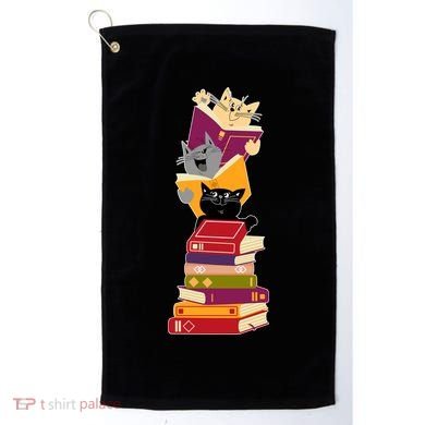 Funny Cats Reading Books Reading Book Lover Golf Towel