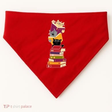 Funny Cats Reading Books Reading Book Lover USA-Made Doggie Bandana