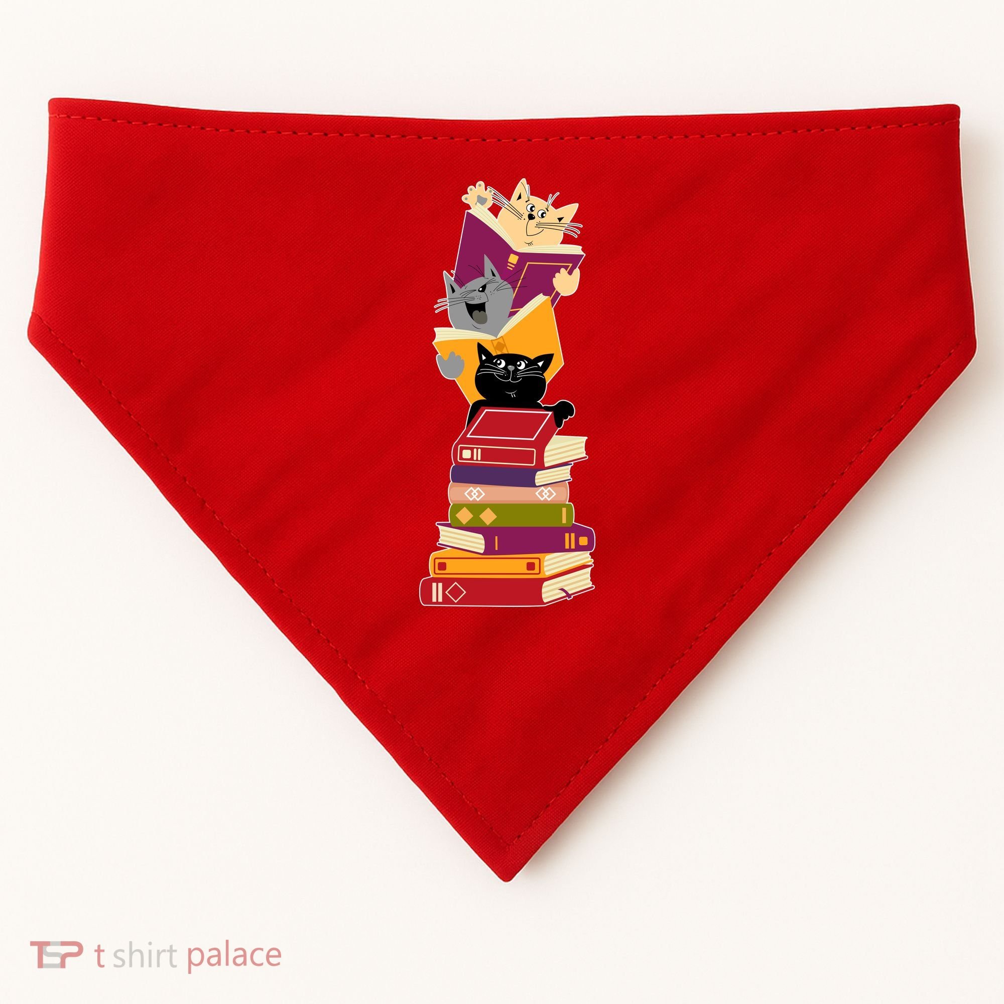 Funny Cats Reading Books Reading Book Lover USA-Made Doggie Bandana