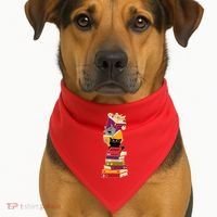 Funny Cats Reading Books Reading Book Lover USA-Made Doggie Bandana thumb 1