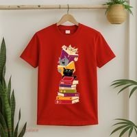 Funny Cats Reading Books Reading Book Lover T-Shirt thumb 2