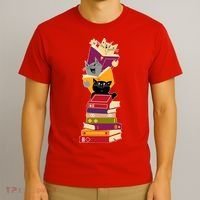 Funny Cats Reading Books Reading Book Lover T-Shirt thumb 3
