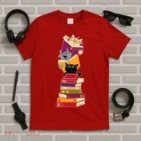 Funny Cats Reading Books Reading Book Lover T-Shirt thumb 5