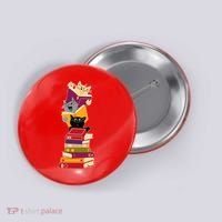 Funny Cats Reading Books Reading Book Lover Button thumb 0