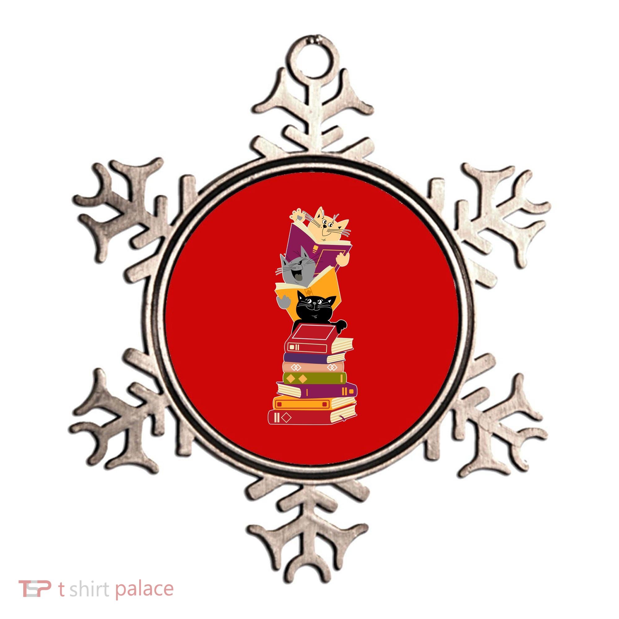 Funny Cats Reading Books Reading Book Lover Ornament