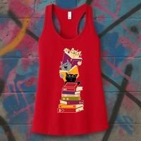 Funny Cats Reading Books Reading Book Lover Women's Tank Top thumb 3