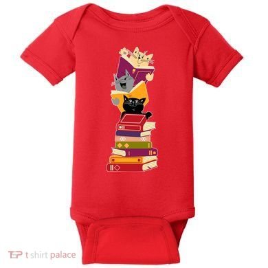 Funny Cats Reading Books Reading Book Lover Baby Bodysuit