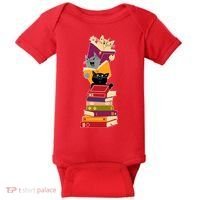 Funny Cats Reading Books Reading Book Lover Baby Bodysuit thumb 0