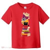 Funny Cats Reading Books Reading Book Lover Toddler T-Shirt thumb 0
