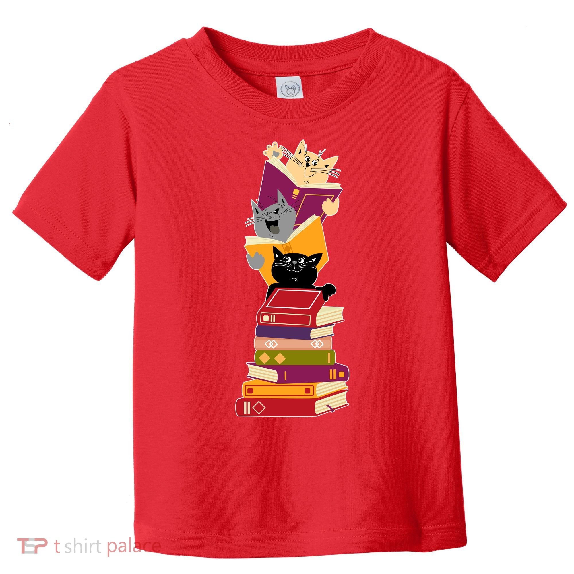 Funny Cats Reading Books Reading Book Lover Toddler T-Shirt