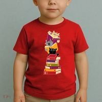 Funny Cats Reading Books Reading Book Lover Toddler T-Shirt thumb 2