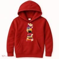 Funny Cats Reading Books Reading Book Lover Kids Hoodie thumb 0