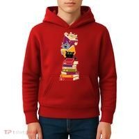 Funny Cats Reading Books Reading Book Lover Kids Hoodie thumb 4