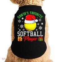 Funny Chillin' Snowman Softball Ball Ugly Christmas Sweater Doggie Tank thumb 0