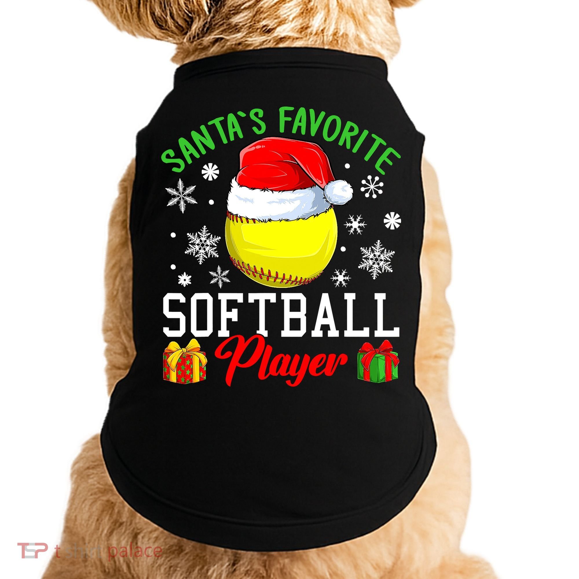 Funny Chillin' Snowman Softball Ball Ugly Christmas Sweater Doggie Tank