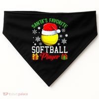 Funny Chillin' Snowman Softball Ball Ugly Christmas Sweater USA-Made Doggie Bandana thumb 0