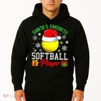Funny Chillin' Snowman Softball Ball Ugly Christmas Sweater Hoodie thumb 2