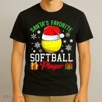 Funny Chillin' Snowman Softball Ball Ugly Christmas Sweater T-Shirt thumb 3