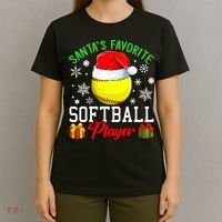 Funny Chillin' Snowman Softball Ball Ugly Christmas Sweater T-Shirt thumb 4