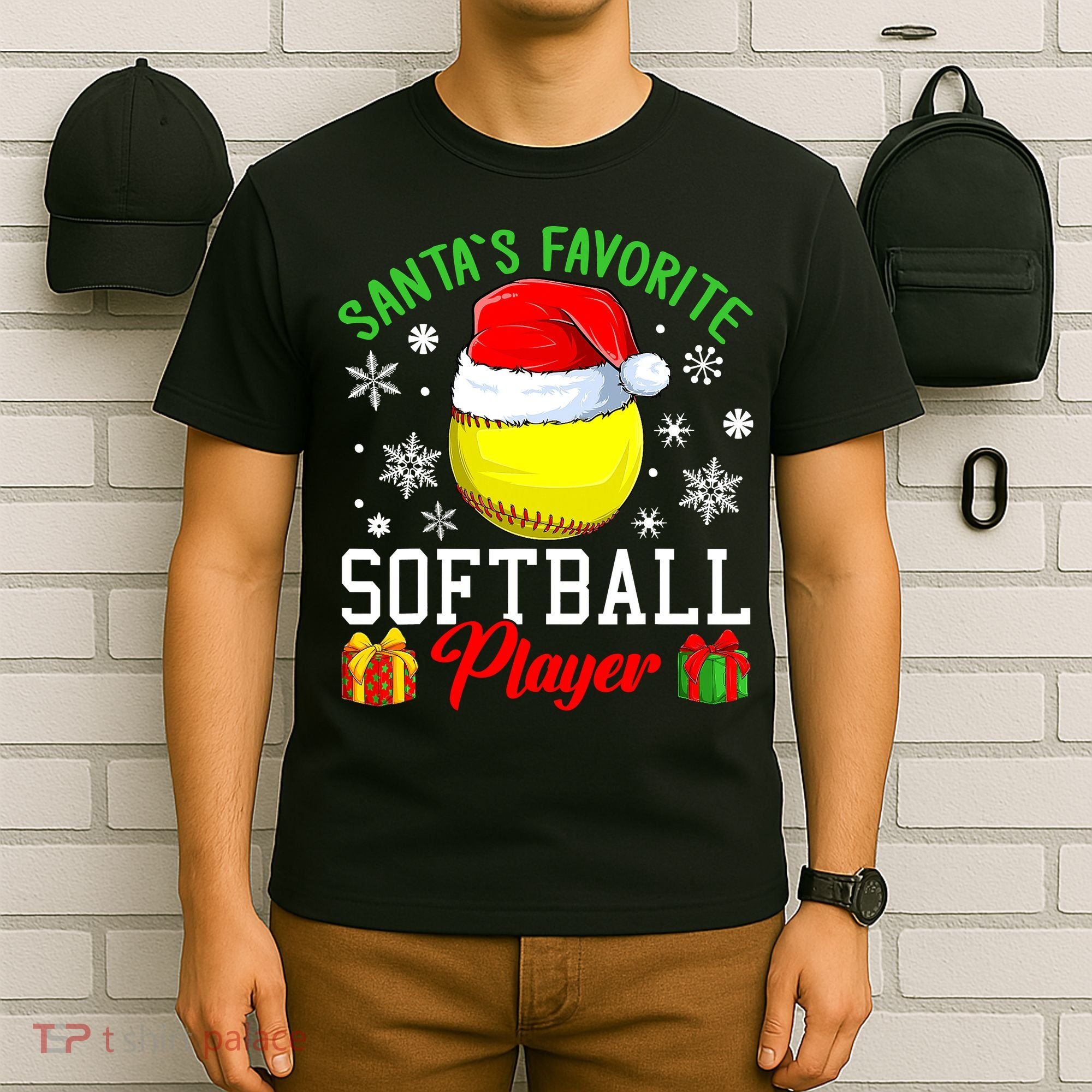 Funny Chillin' Snowman Softball Ball Ugly Christmas Sweater T-Shirt