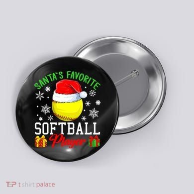 Funny Chillin' Snowman Softball Ball Ugly Christmas Sweater Button