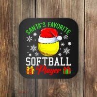 Funny Chillin' Snowman Softball Ball Ugly Christmas Sweater Coaster thumb 0
