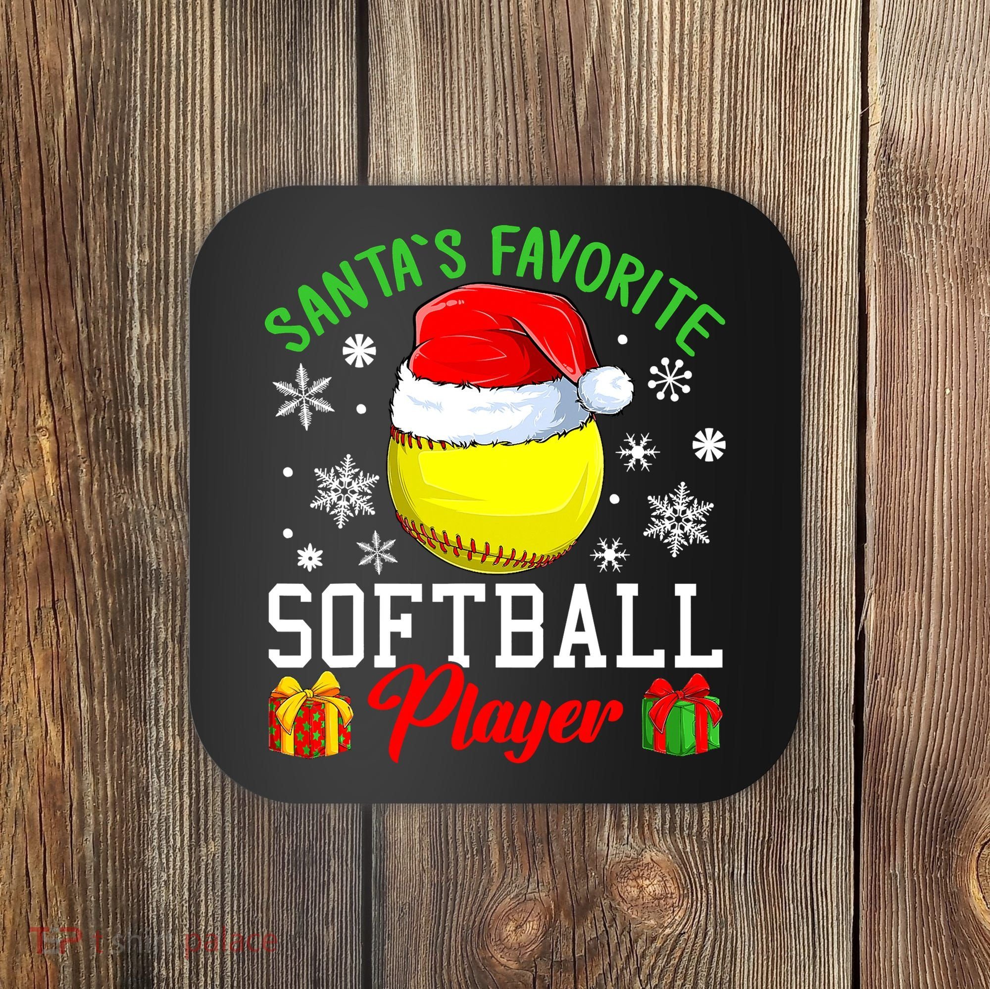 Funny Chillin' Snowman Softball Ball Ugly Christmas Sweater Coaster