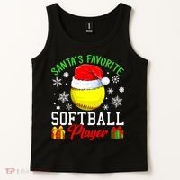 Funny Chillin' Snowman Softball Ball Ugly Christmas Sweater Tank Top thumb 2