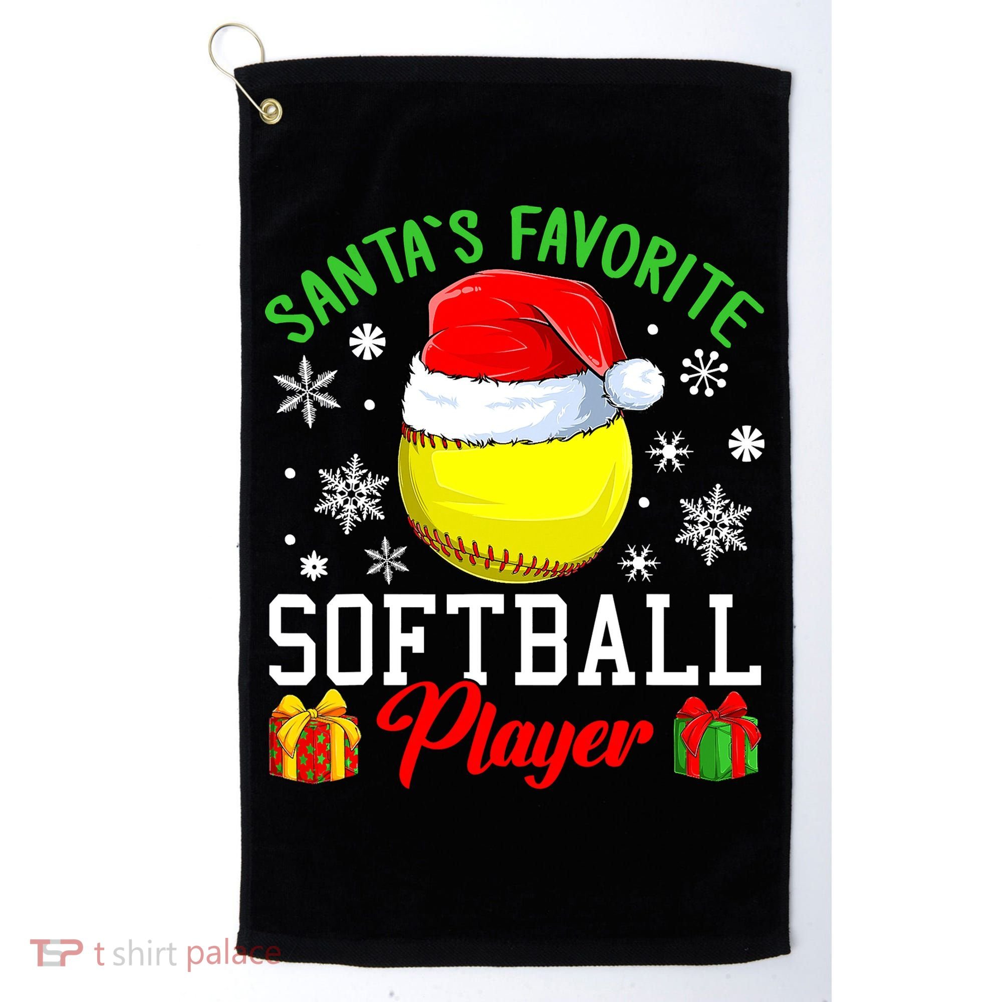 Funny Chillin' Snowman Softball Ball Ugly Christmas Sweater Golf Towel