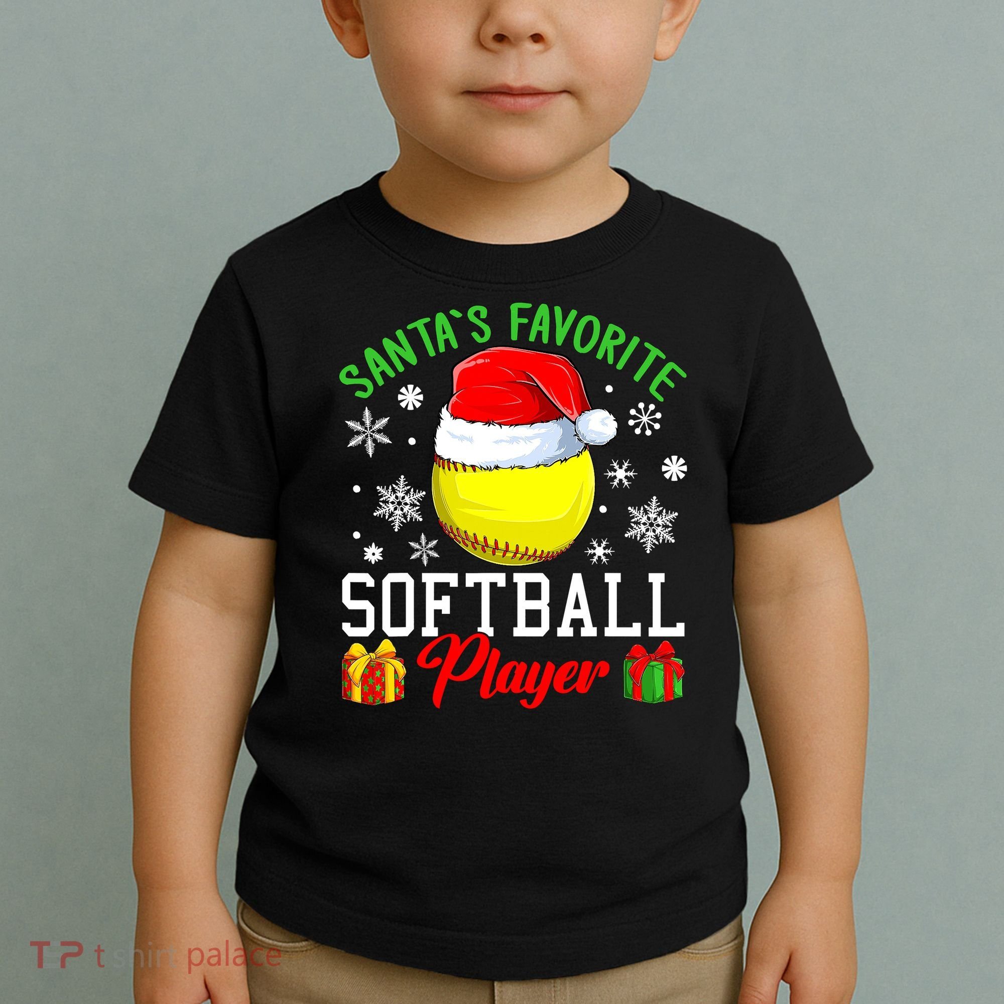 Funny Chillin' Snowman Softball Ball Ugly Christmas Sweater Toddler T-Shirt