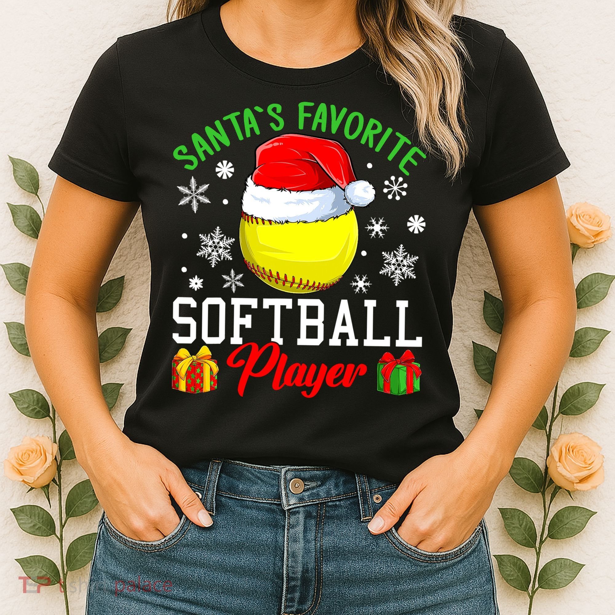 Funny Chillin' Snowman Softball Ball Ugly Christmas Sweater Women's T-Shirt