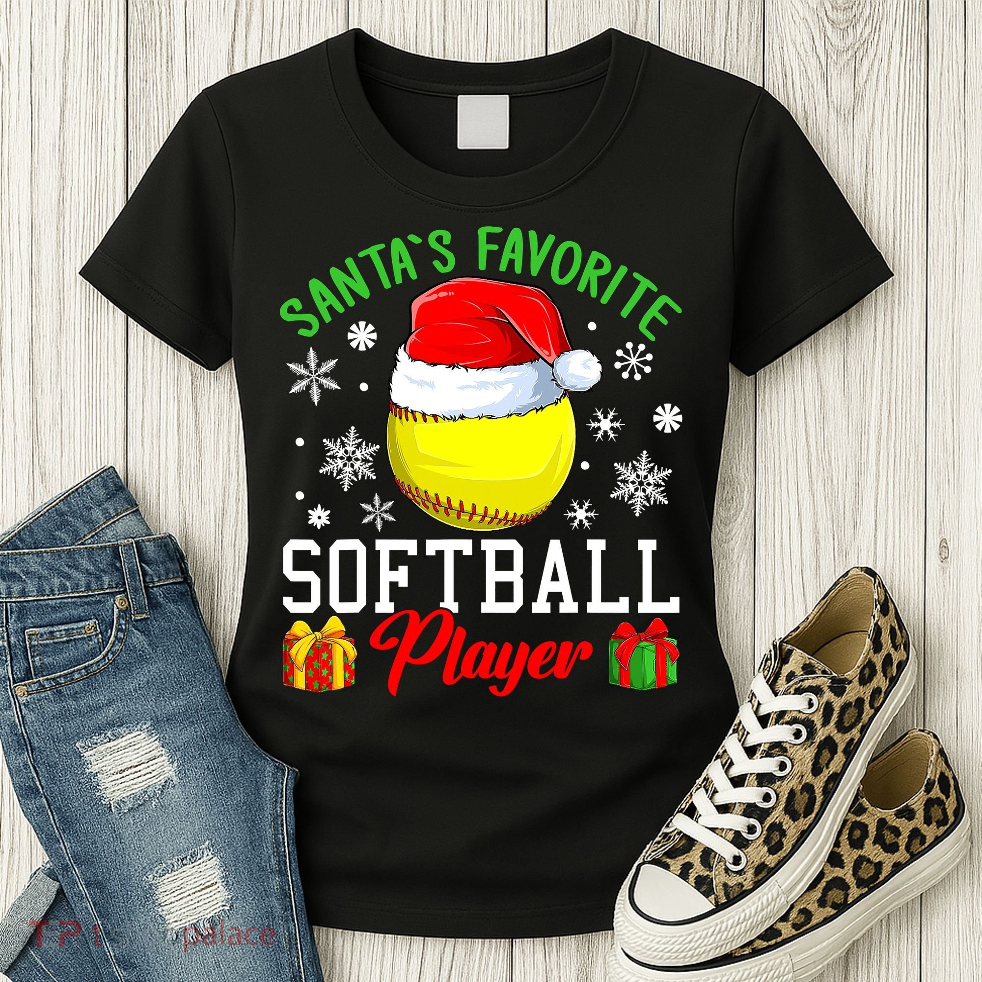 Funny Chillin' Snowman Softball Ball Ugly Christmas Sweater Women's T-Shirt