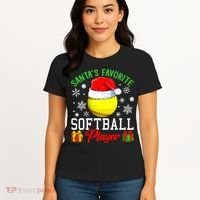 Funny Chillin' Snowman Softball Ball Ugly Christmas Sweater Women's T-Shirt thumb 4