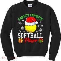 Funny Chillin' Snowman Softball Ball Ugly Christmas Sweater Kids Sweatshirt thumb 0