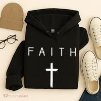 Faith Cross Subtle Christian Minimalist Religious Faith Hoodie thumb 4