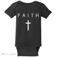 Faith Cross Subtle Christian Minimalist Religious Faith Baby Bodysuit thumb 0