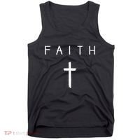 Faith Cross Subtle Christian Minimalist Religious Faith Tank Top thumb 0