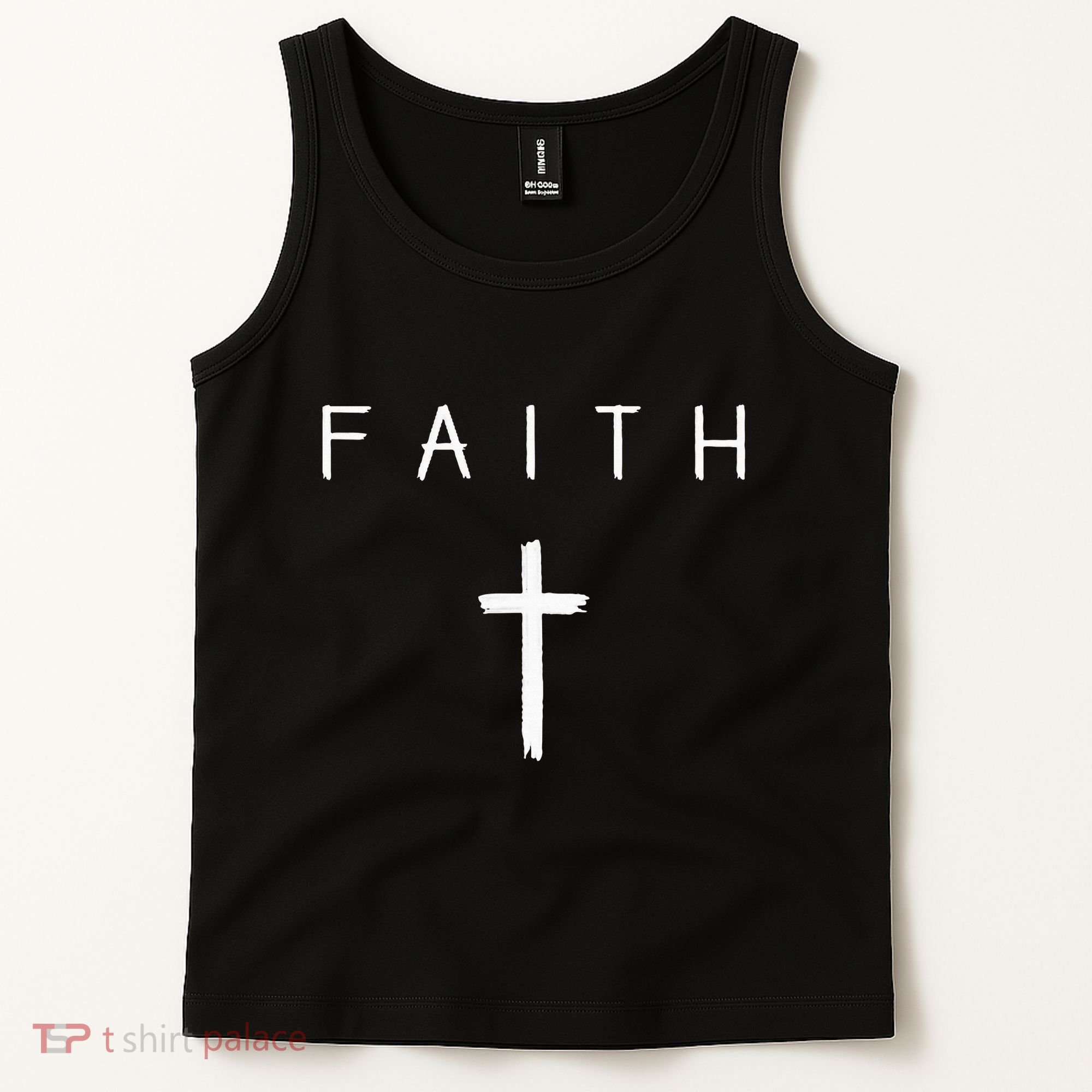 Faith Cross Subtle Christian Minimalist Religious Faith Tank Top