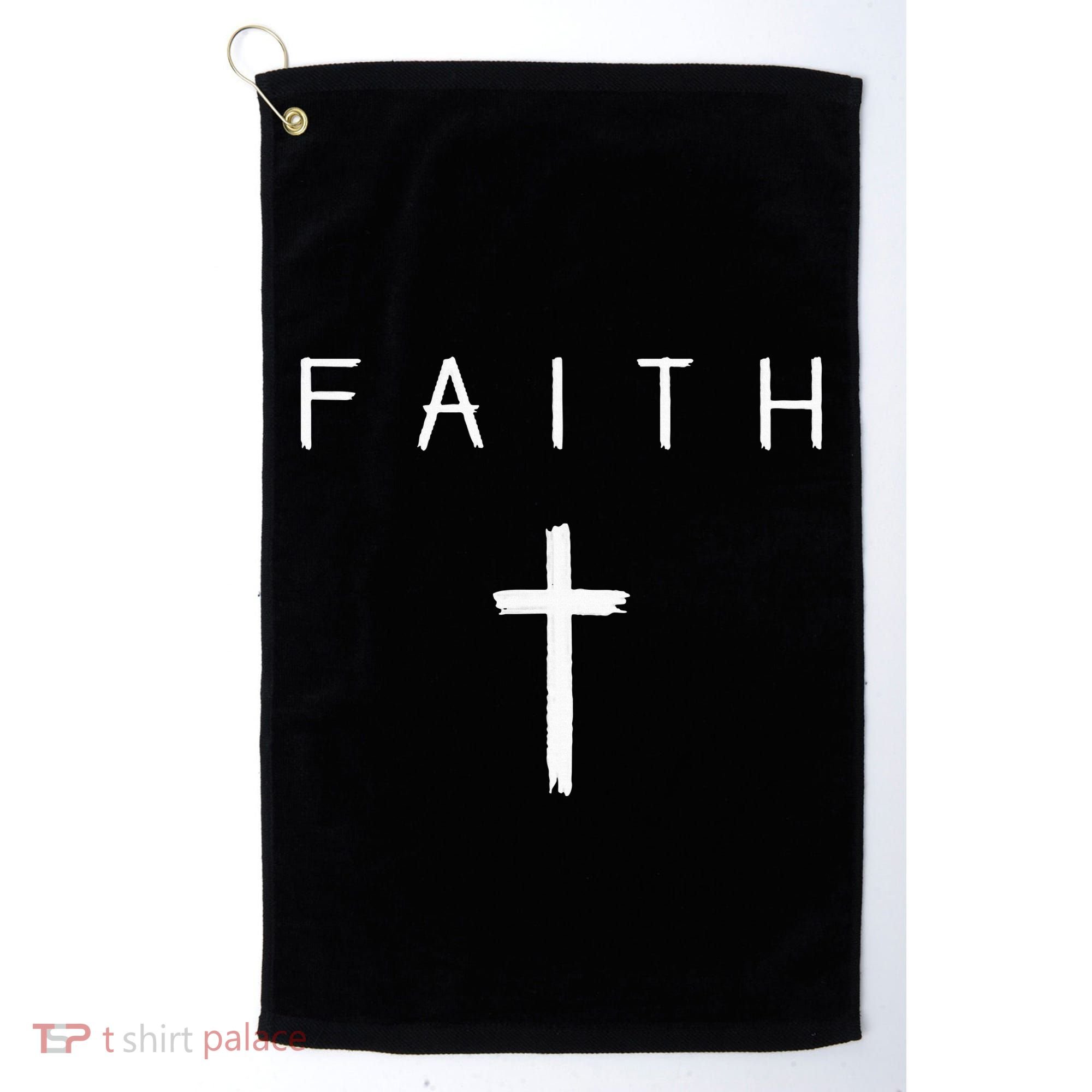 Faith Cross Subtle Christian Minimalist Religious Faith Golf Towel