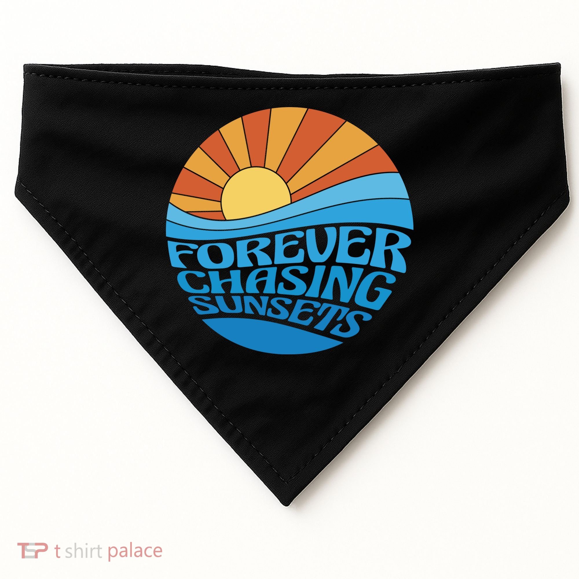 Forever Chasing Sunsets Retro USA-Made Doggie Bandana