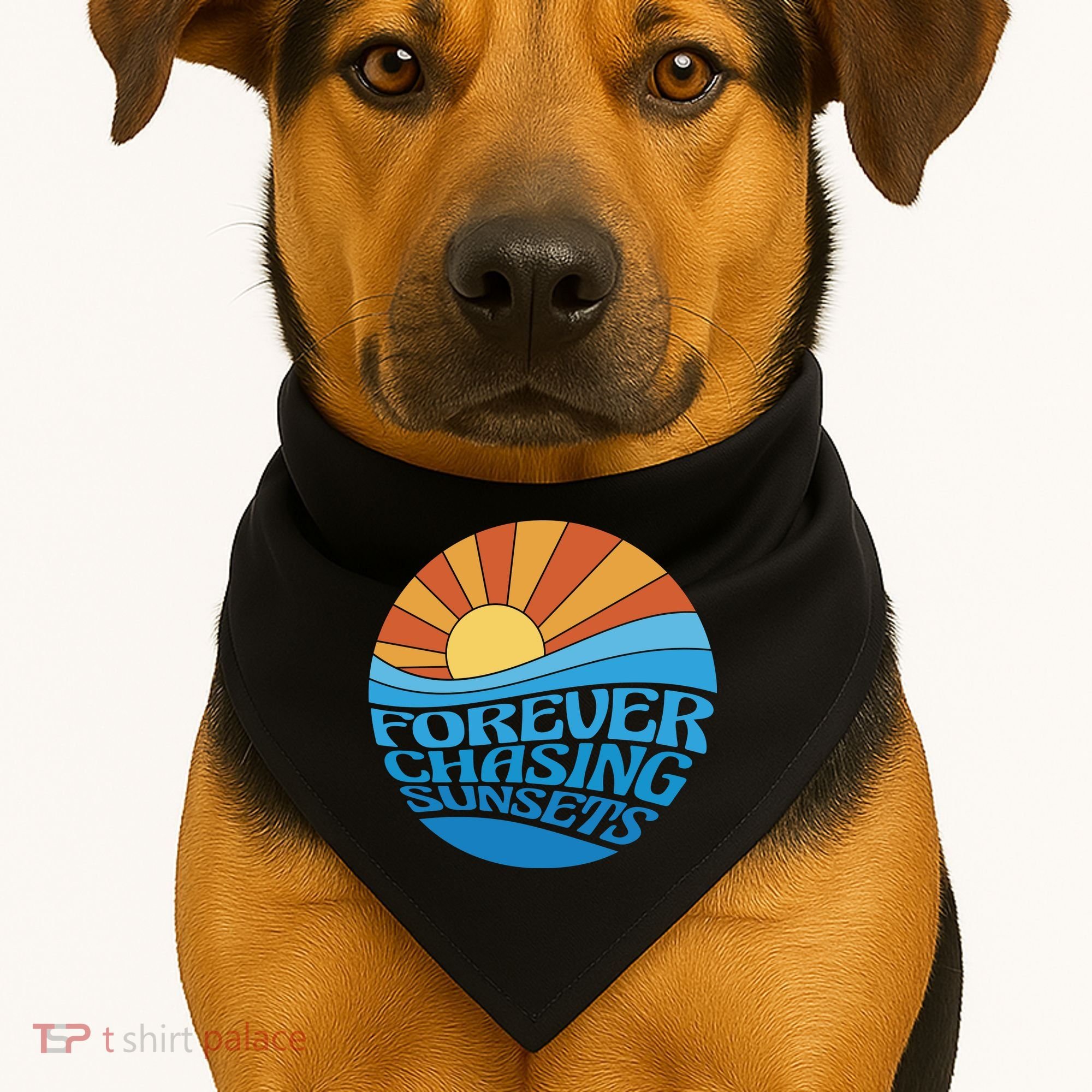 Forever Chasing Sunsets Retro USA-Made Doggie Bandana