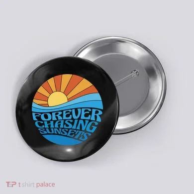 Forever Chasing Sunsets Retro Button